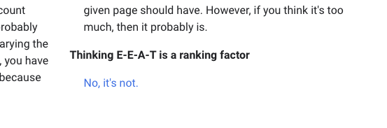 E-E-A-T is geen ranking signal